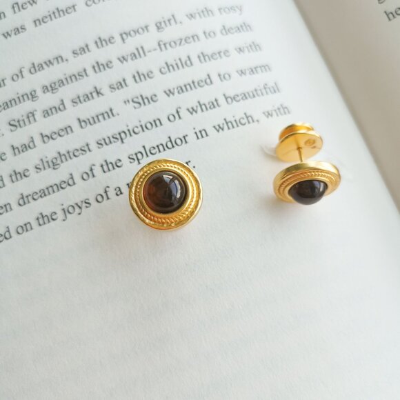 NEW Julie Vos Madison Gold Acetate Stud Earrings - Picture 2 of 4